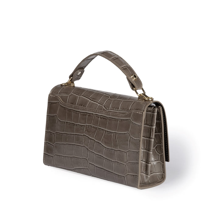 Roberta Gandolfi Nicole cocco compact crossbody borsa in pelle stampa cocco con tramezza interna e tasca esterna con tracolla staccabile e regolabile Pezzi Unici