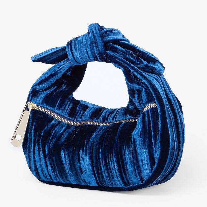 Roberta Gandolfi Bunny Velvet borsa a mano con tracolla staccabile in velluto plissè Acquista Ora