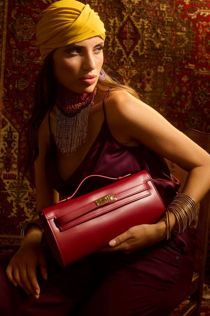 Roberta Gandolfi Jade cluch borsa in pelle con chiusura manico retrattile e tracolla staccabile e regolabile Fino Al -60%