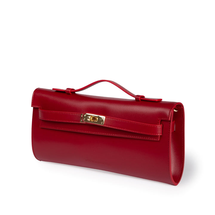 Roberta Gandolfi Jade cluch borsa in pelle con chiusura manico retrattile e tracolla staccabile e regolabile Fino Al -60%