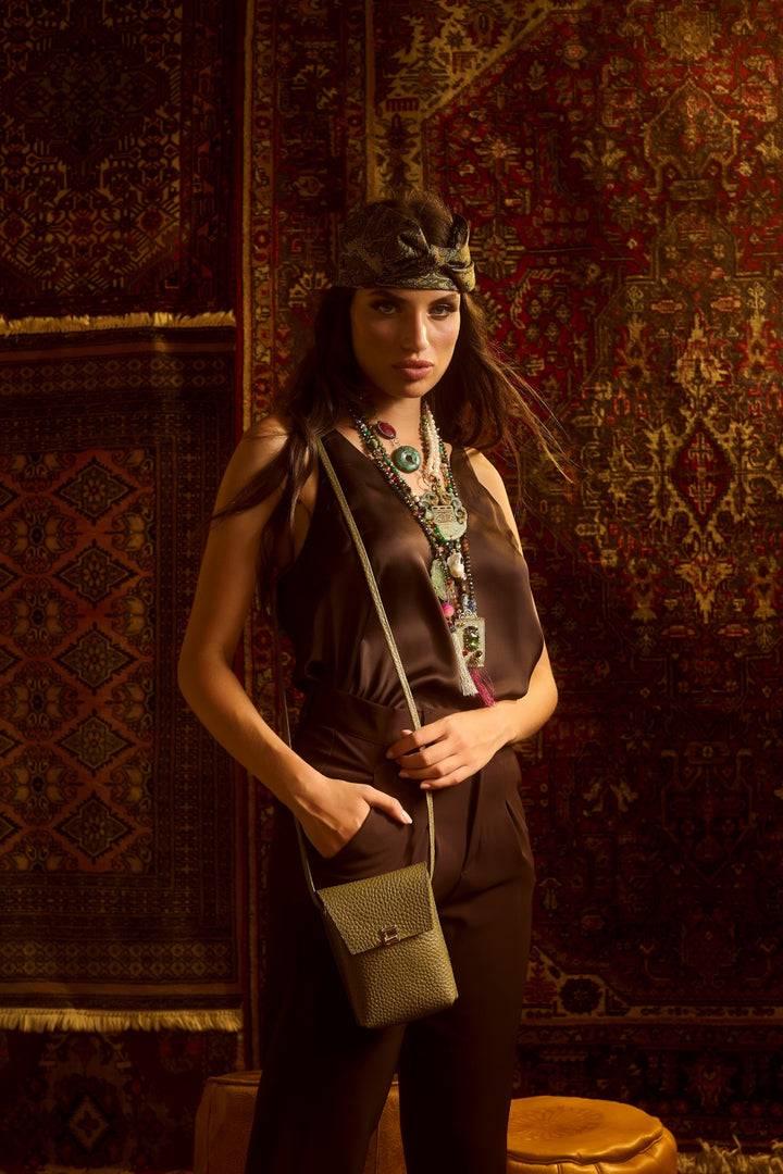Roberta Gandolfi Elodie minibag and phoneholder in pelle con pratica tasca esterna e tracolla regolabile Affare Del Giorno