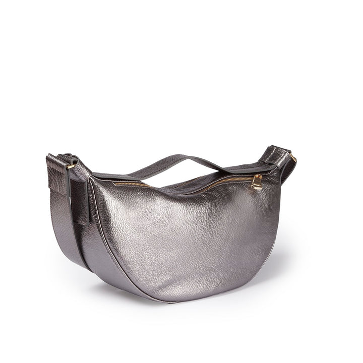 Roberta Gandolfi Micol Banana small cross body in vitello martellato metal con tracolla regolabile Sconto