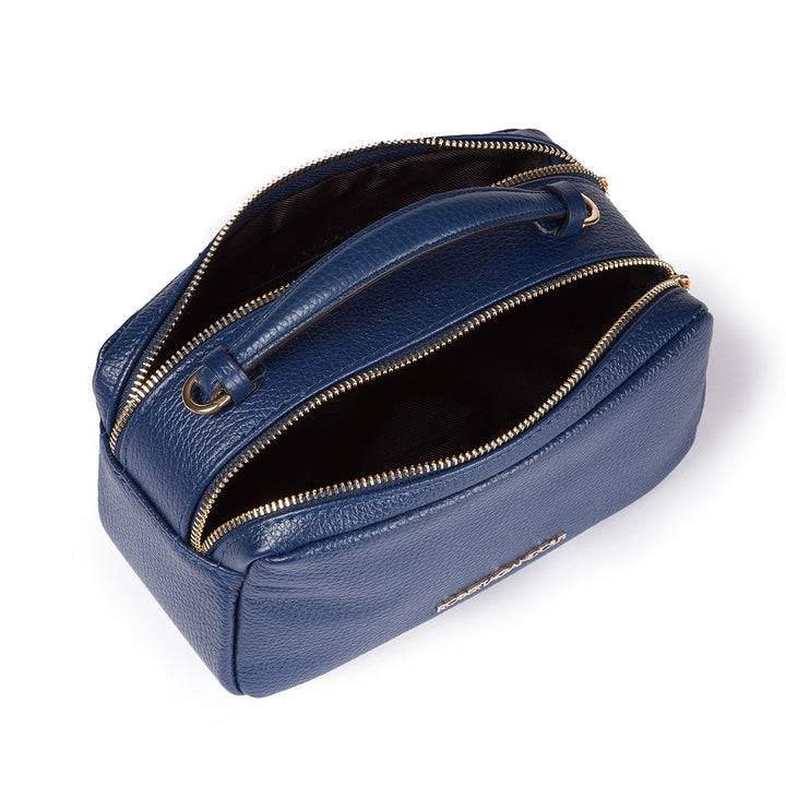 Roberta Gandolfi Brigida camera borsa in pelle con doppio scomparto e tracolla in catena dorata con spallaccio protettivo in pelle In Saldo
