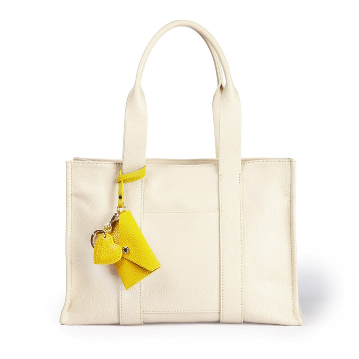 Roberta Gandolfi Tessa shopping in pelle con charms colorato e pratica tasca esterna 2025