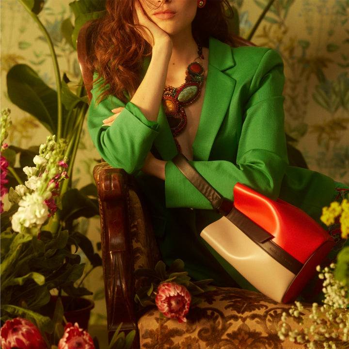 Roberta Gandolfi Cinzia Bucket small in pelle bicolor con tracolla staccabile Convenienza