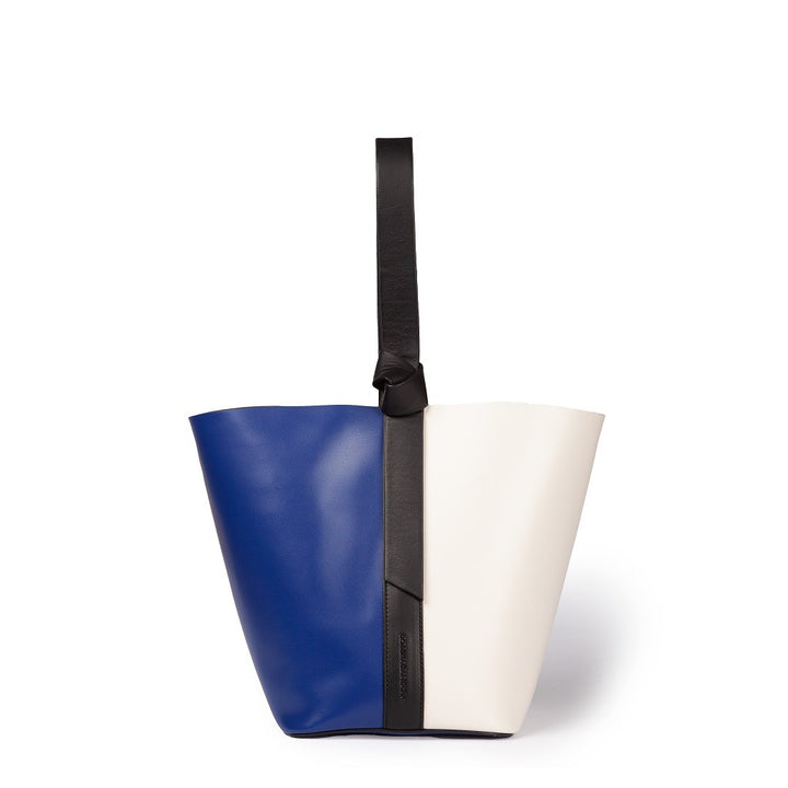 Roberta Gandolfi Cinzia Bucket medium medium in pelle bicolor con tracolla staccabile