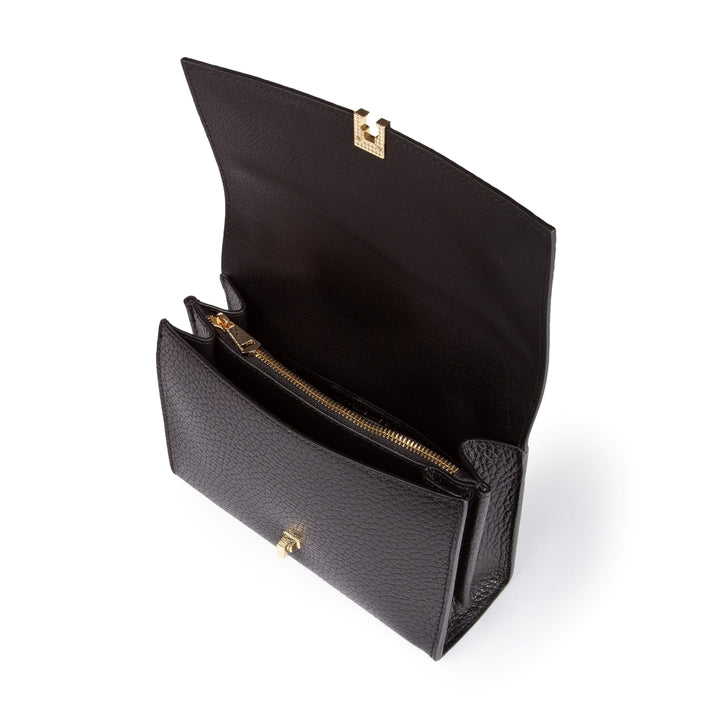 Roberta Gandolfi Elodie compact crossbody borsa in pelle con tramezza interna e tasca esterna con tracolla staccabile e regolabile Presa