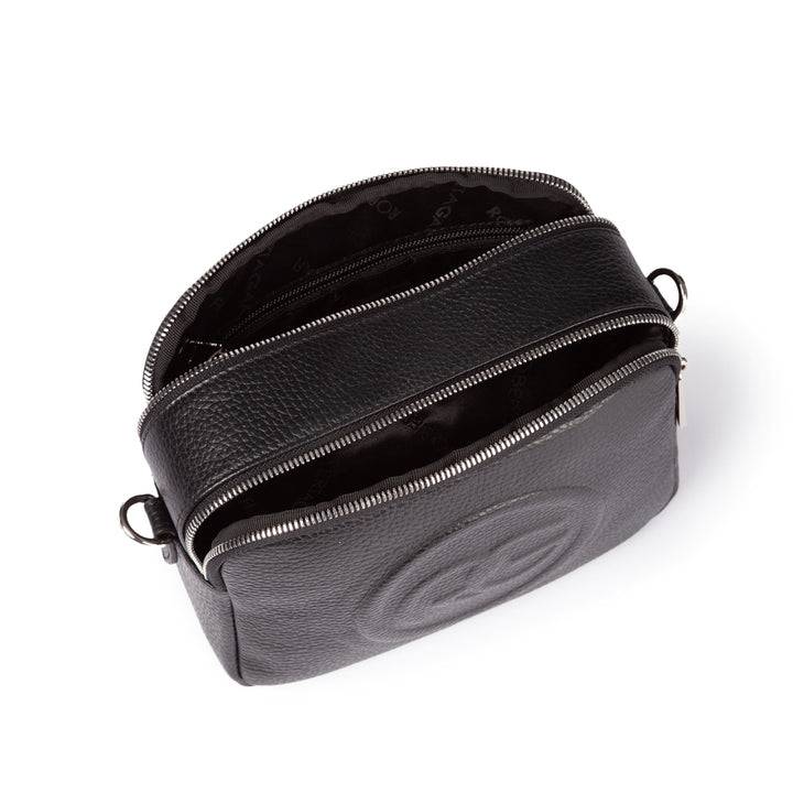 Roberta Gandolfi Roberta Pelle camera e crossbody in pelle con doppio scomparto e tracolla staccabile Vendita Calda