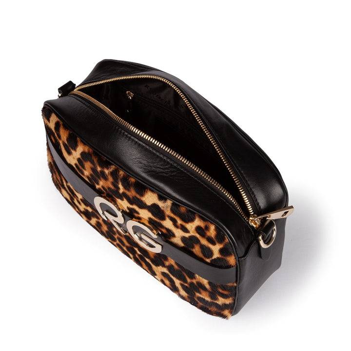 Roberta Gandolfi Dafne pony camera in pelle stampa animalier con tracolla staccabile In Saldo