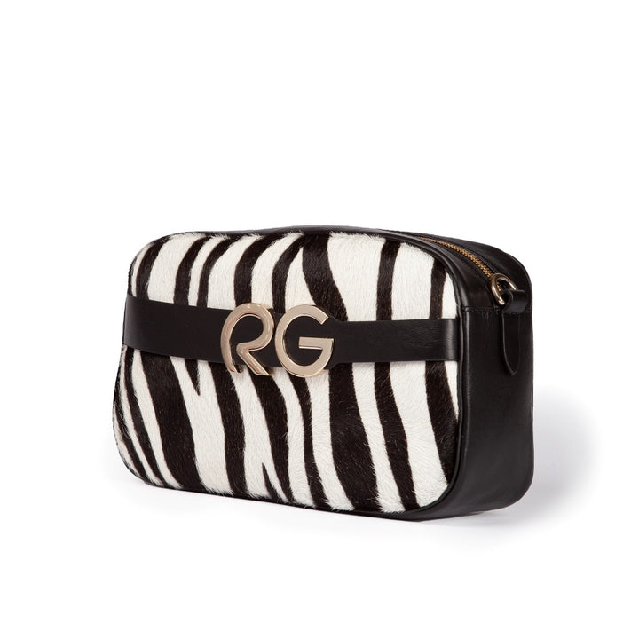 Roberta Gandolfi Dafne pony camera in pelle stampa animalier con tracolla staccabile Moda