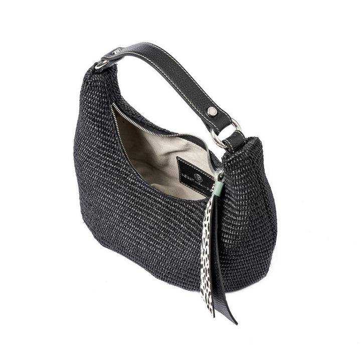 Roberta Gandolfi Beatrice Hobo small in raffia e finiture in pelle con dettaglio animalier e tracolla staccabile Qualità