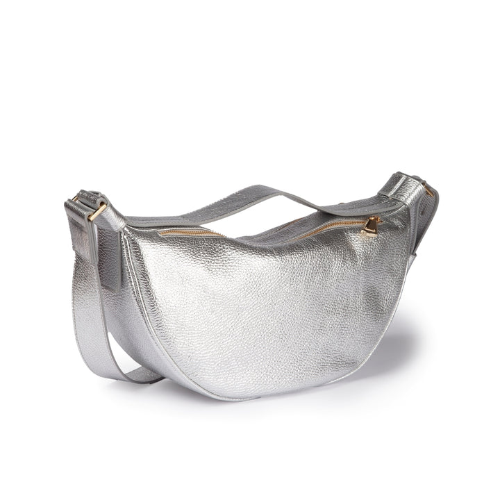 Roberta Gandolfi Micol Banana small cross body in vitello martellato metal con tracolla regolabile Convenienza