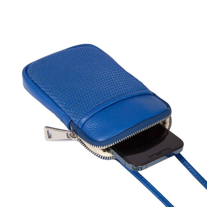 Roberta Gandolfi Yuma Phone holder in pelle di vitello con tracolla staccabile e regolabile e tasca esterna I Più Venduti