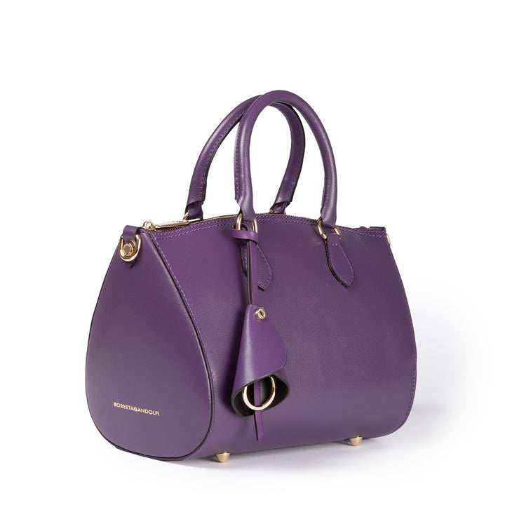 Roberta Gandolfi Nicole bowling in pelle stampa "light saffiano" con tracolla staccabile e regolabile Nuova
