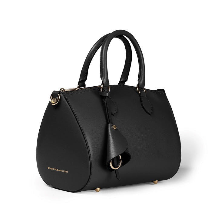 Roberta Gandolfi Nicole bowling in pelle stampa "light saffiano" con tracolla staccabile e regolabile Italia