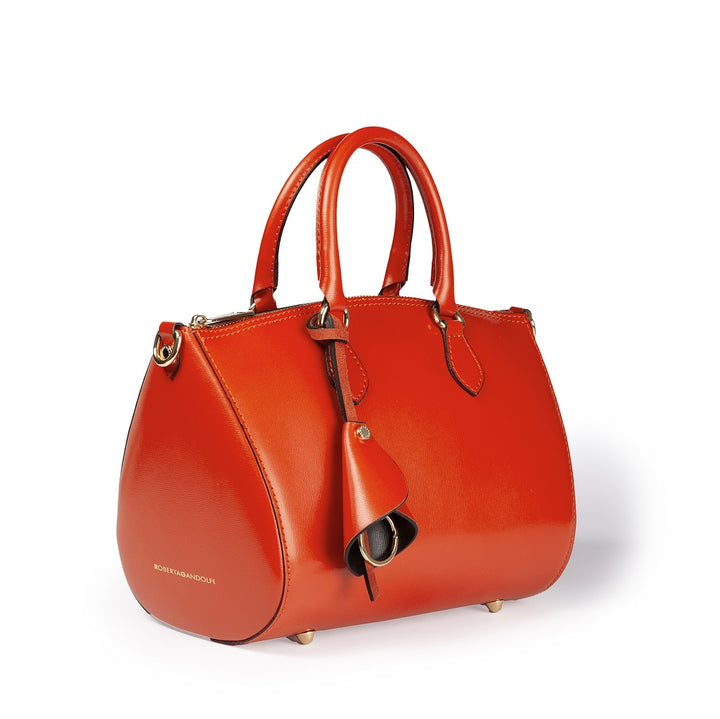 Roberta Gandolfi Nicole bowling in pelle stampa "light saffiano" con tracolla staccabile e regolabile 2025