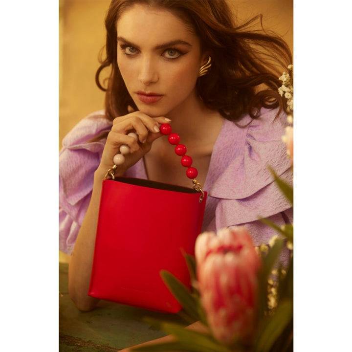 Roberta Gandolfi Zoe mini bag in pelle bicolor e manico gioiello Economico