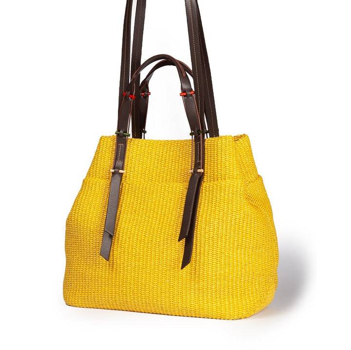 Roberta Gandolfi Fernanda Tote in rafia con finiture in pelle di vitello a doppia portabilità mano o shopping Hotsell