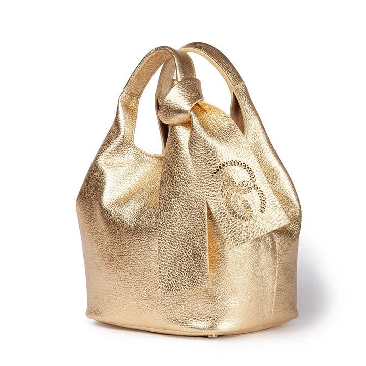 Roberta Gandolfi Maia handbag borsa a mano in pelle martellata e tracolla staccabile Nuova