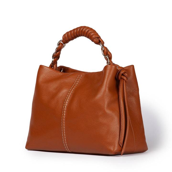 Roberta Gandolfi Amina small borsa a mano in pelle con manico tubolare fasciato e tracolla staccabile Nuovo