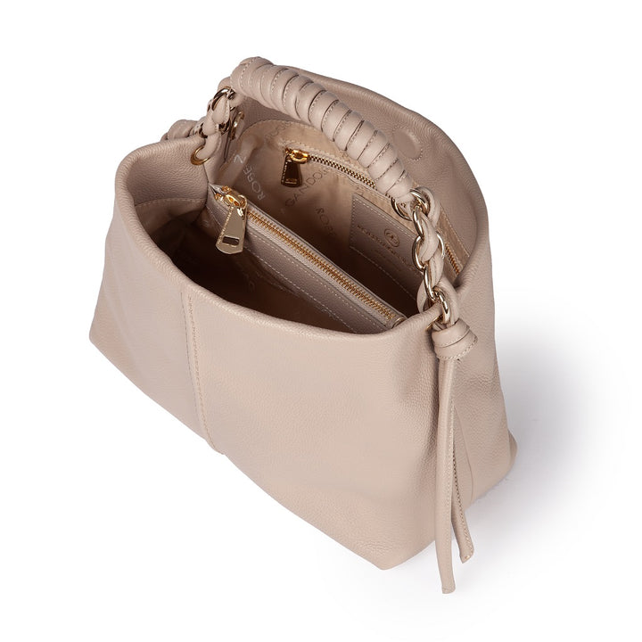 Roberta Gandolfi Amina small borsa a mano in pelle con manico tubolare fasciato e tracolla staccabile Qualità