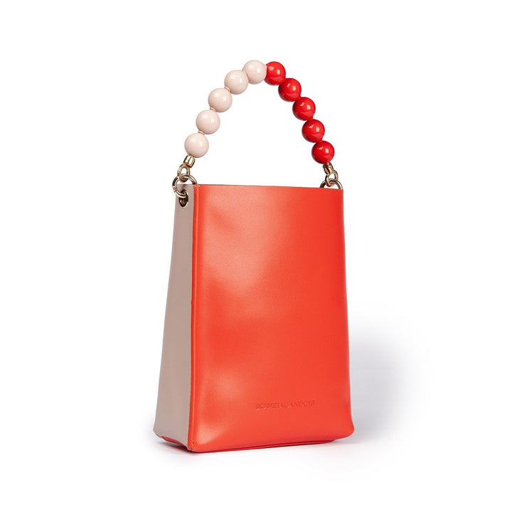 Roberta Gandolfi Zoe mini bag in pelle bicolor e manico gioiello Acquista Ora