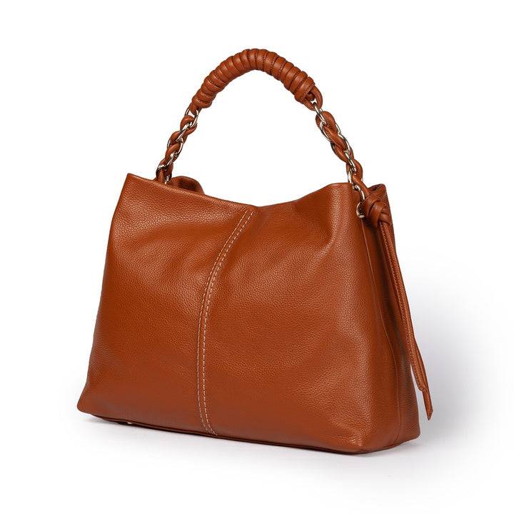 Roberta Gandolfi Amina large borsa a mano in pelle con manico tubolare fasciato e tracolla staccabile Ultimi due giorni