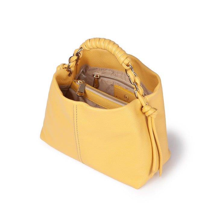 Roberta Gandolfi Amina small borsa a mano in pelle con manico tubolare fasciato e tracolla staccabile Promozione temporanea