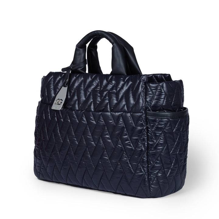 Roberta Gandolfi Noemi Large borsa a mano in tessuto antigoccia con finiture in pelle e tracolla staccabile Sconti questo mese