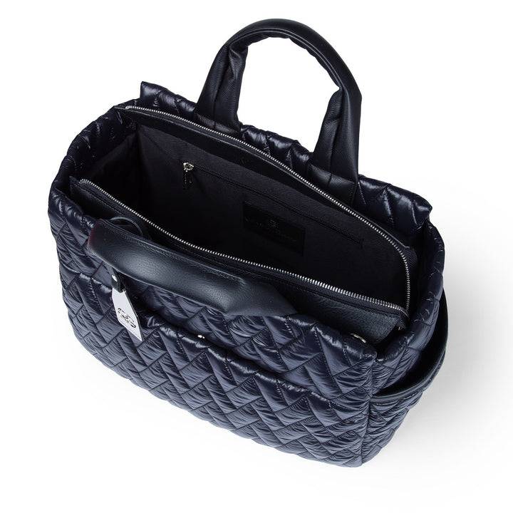Roberta Gandolfi Noemi Large borsa a mano in tessuto antigoccia con finiture in pelle e tracolla staccabile Sconti questo mese