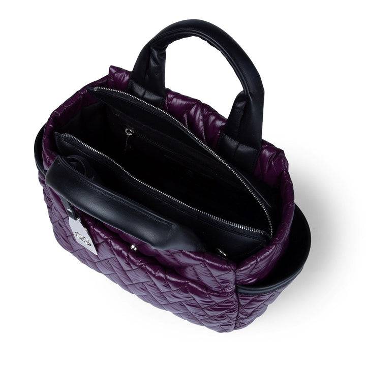 Roberta Gandolfi Noemi medium borsa a mano in tessuto antigoccia con finiture in pelle e tracolla staccabile 2025