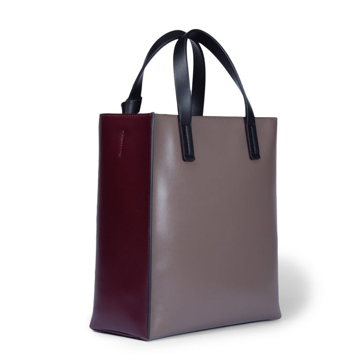 Roberta Gandolfi Arianna Tote borsa in pelle bicolor con tracolla staccabile In Linea
