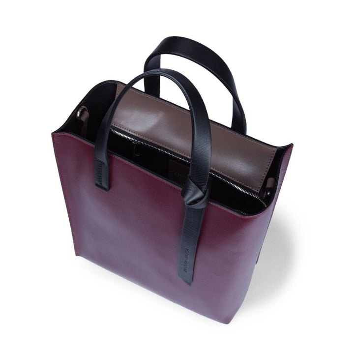 Roberta Gandolfi Arianna Tote borsa in pelle bicolor con tracolla staccabile In Linea