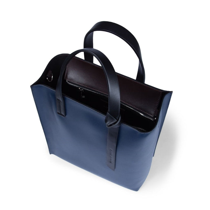 Roberta Gandolfi Arianna Tote borsa in pelle bicolor con tracolla staccabile Nuovo