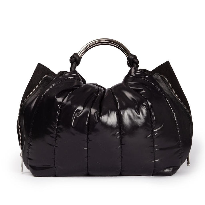 Roberta Gandolfi Naomi Balloon borsa a mano in tessuto antigoccia finiture in pelle e doppi spallacci per essere messa sulla spalla Promozione Limitata