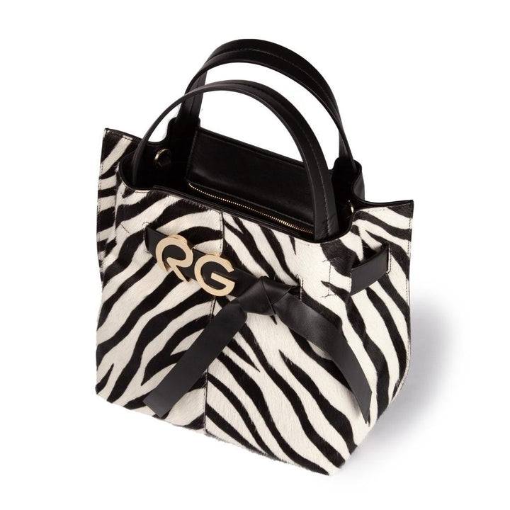 Roberta Gandolfi Dafne pony medium borsa a mano in pelle stampa animalier con tracolla staccabile Saldi