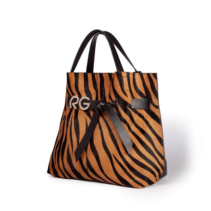 Roberta Gandolfi Dafne pony Large borsa a mano in pelle stampa animalier con tracolla staccabile Offerte
