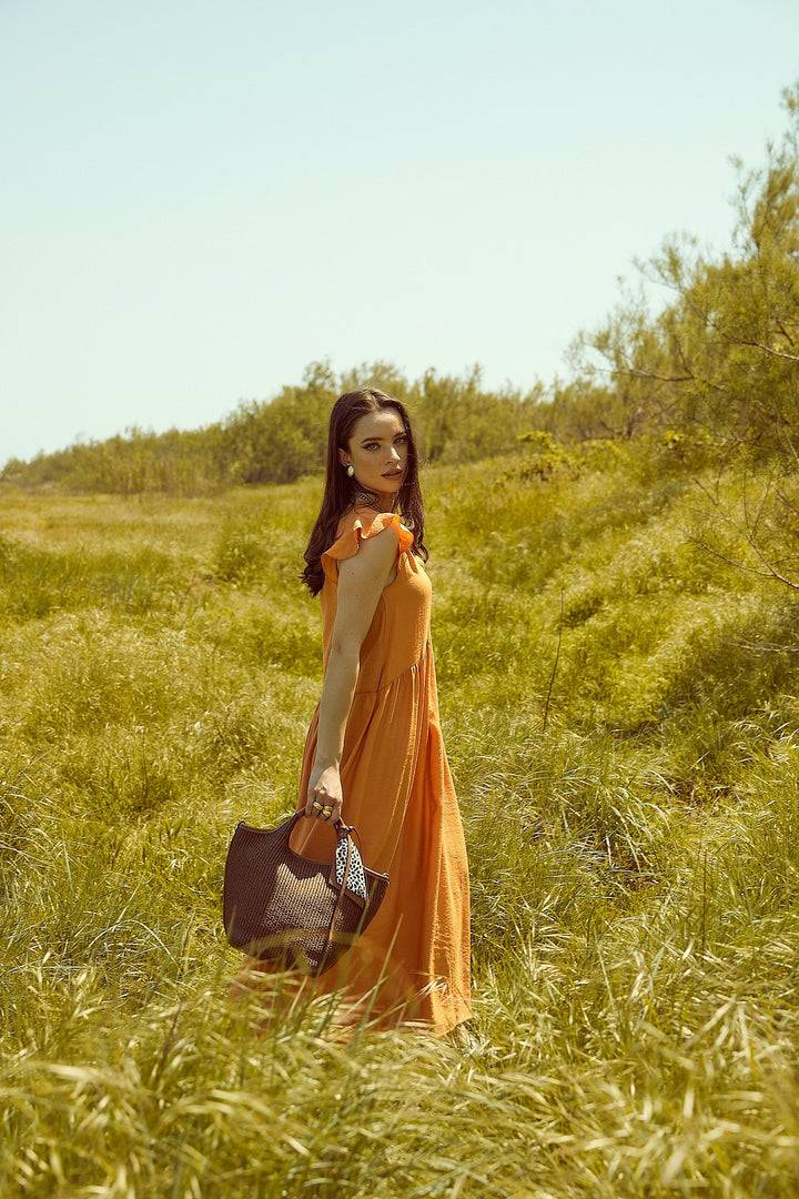 Roberta Gandolfi Beatrice Handbag in raffia con finiture in pelle con dettaglio animalier e tracolla staccabile Flash Sale