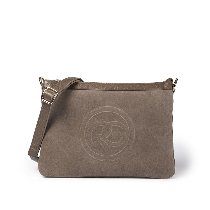 Roberta Gandolfi Alice small borsa in camoscio e pelle martellata con tracolla regolabile e staccabile Offerta Giorno del Papà