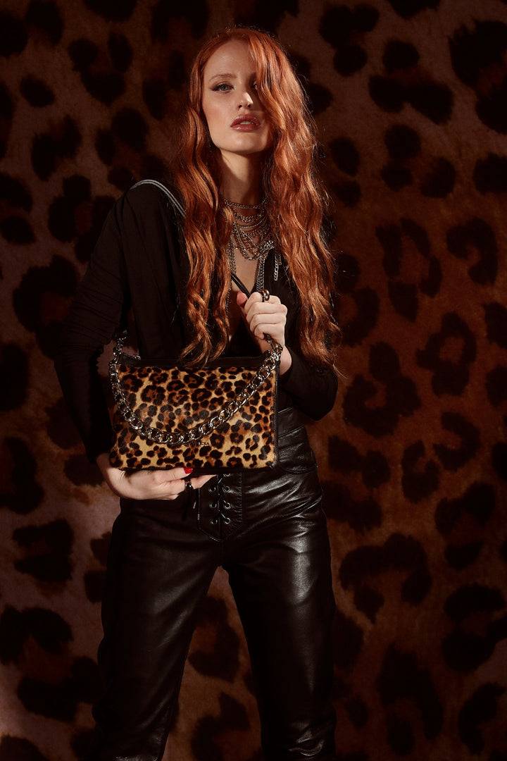 Roberta Gandolfi Alice small borsa in camoscio e pelle martellata con tracolla regolabile e staccabile Offerta San Valentino