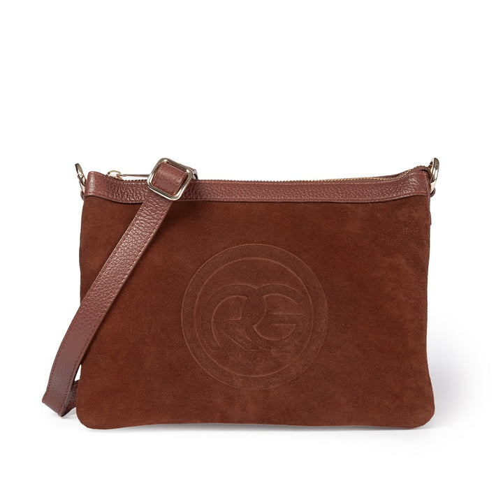 Roberta Gandolfi Alice small borsa in camoscio e pelle martellata con tracolla regolabile e staccabile Offerta San Valentino