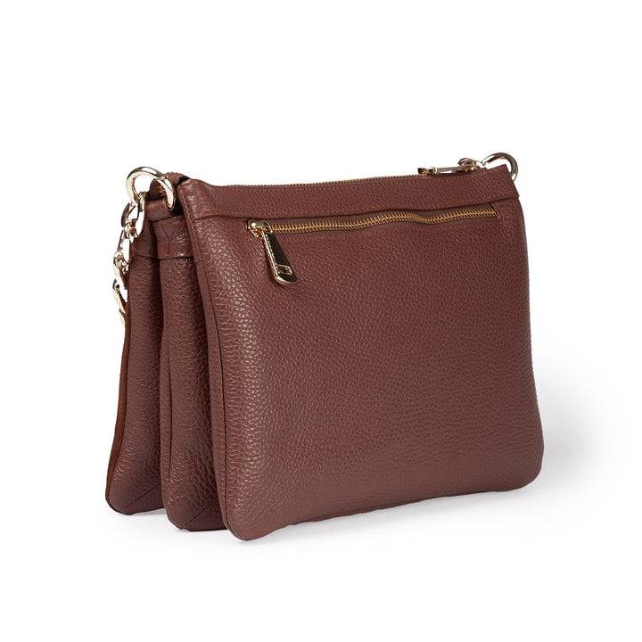 Roberta Gandolfi Alice small borsa in camoscio e pelle martellata con tracolla regolabile e staccabile Offerta San Valentino