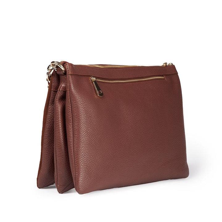 Roberta Gandolfi Alice large borsa in camoscio e pelle martellata con tracolla regolabile e staccabile Vendita calda