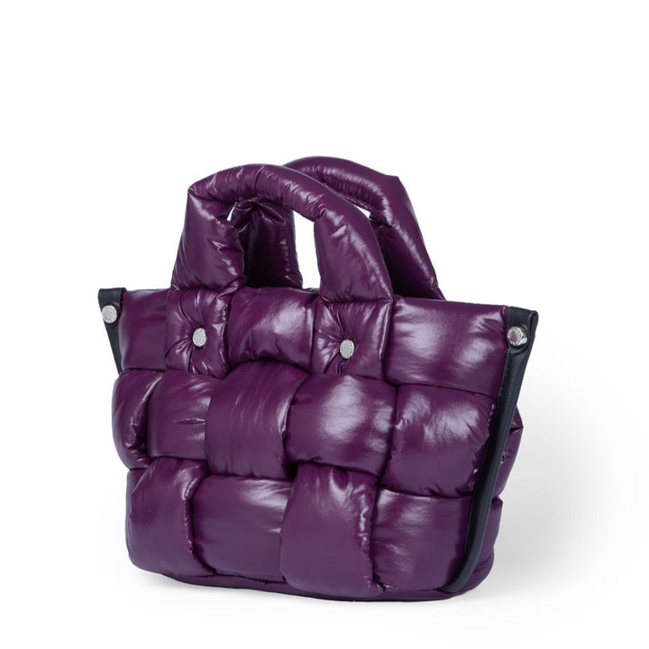 Roberta Gandolfi Greta Mini borsa in tessuto antigoccia imbottita ed intrecciata a mano con finiture in pelle Officina