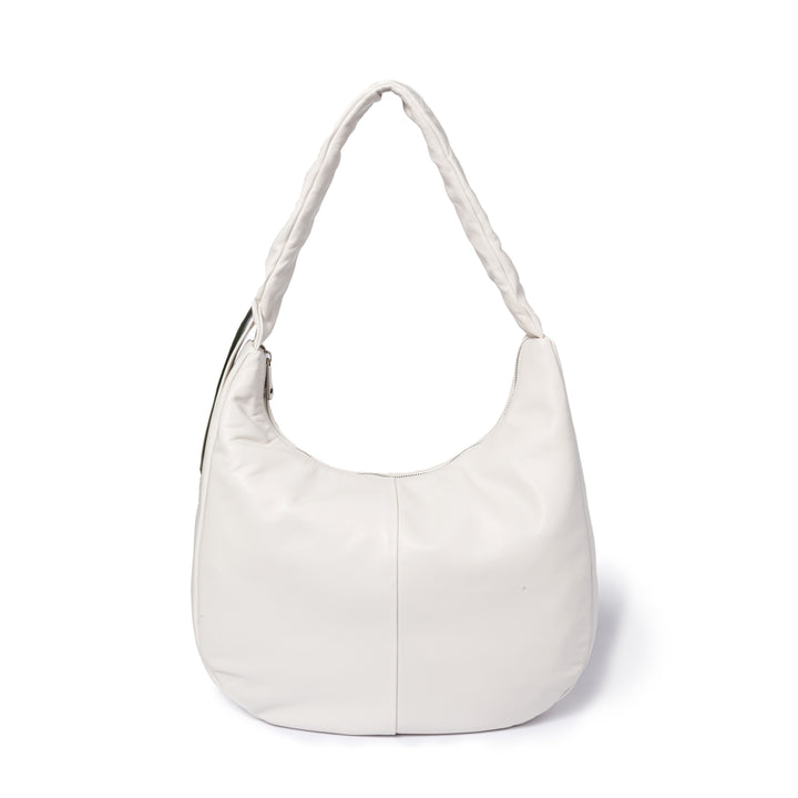 Roberta Gandolfi Azzurro Hobo large in morbida pelle nappa con manico arricciato regolabile In Linea