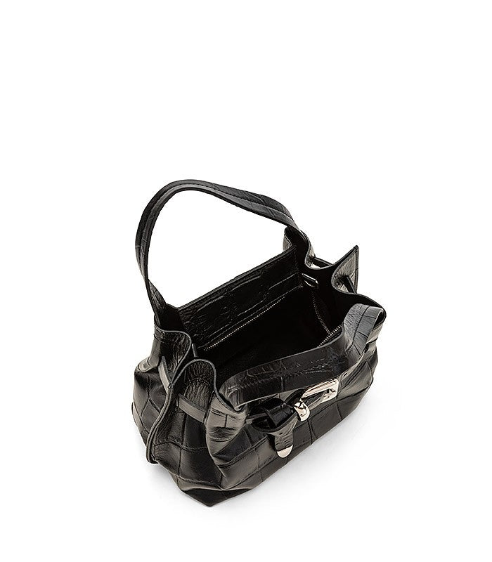 Roberta Gandolfi Martina small borsa in pitone vero con finiture in pelle di vitello Consegna Veloce