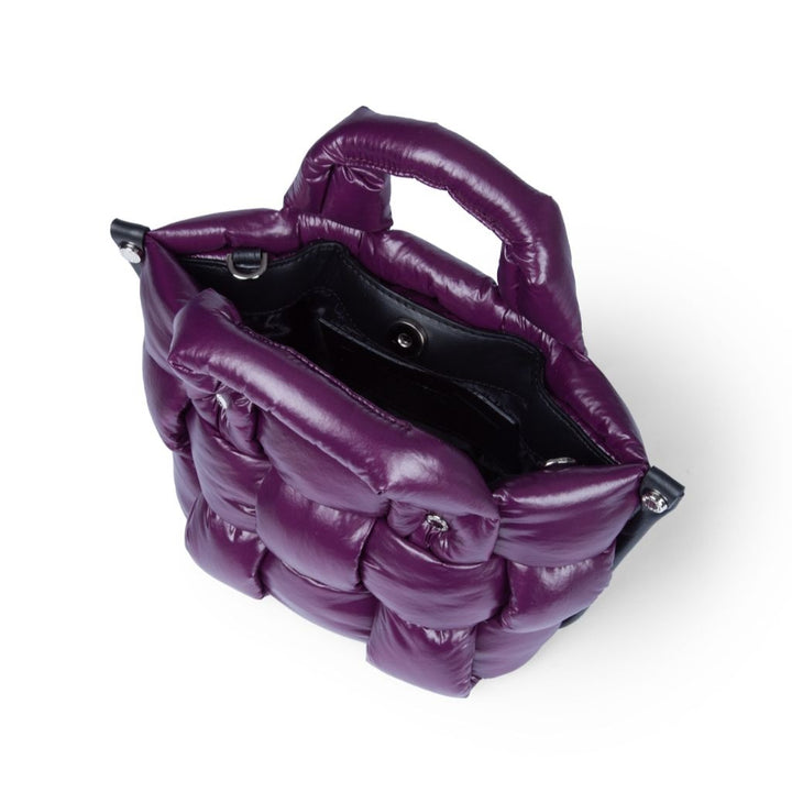 Roberta Gandolfi Greta Mini borsa in tessuto antigoccia imbottita ed intrecciata a mano con finiture in pelle Presa