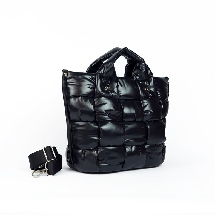 Roberta Gandolfi Greta large borsa in tessuto antigoccia imbottita ed intrecciata a mano con finiture in pelle Sconto