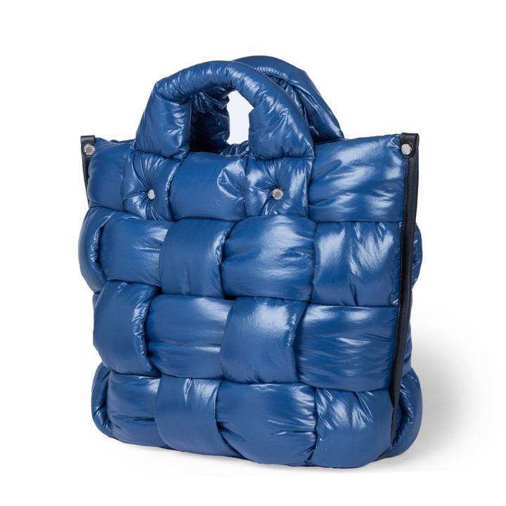 Roberta Gandolfi Greta large borsa in tessuto antigoccia imbottita ed intrecciata a mano con finiture in pelle Outlet