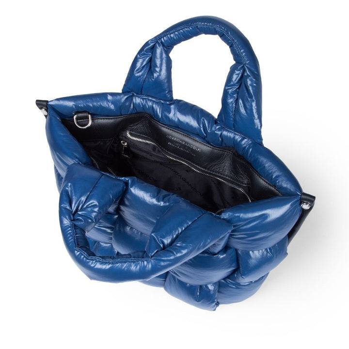 Roberta Gandolfi Greta large borsa in tessuto antigoccia imbottita ed intrecciata a mano con finiture in pelle Outlet